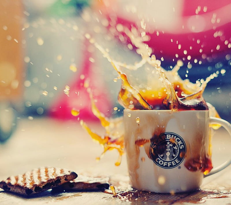 coockie splash, coffee, HD wallpaper