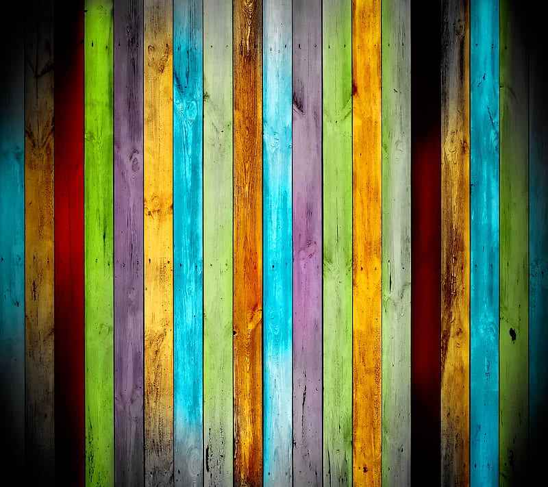 Colored Wood, colorful background, wood planks, HD wallpaper