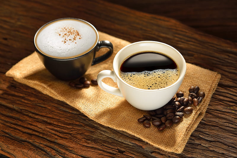 coffee beans, drink, cup, bitter, Food, HD wallpaper
