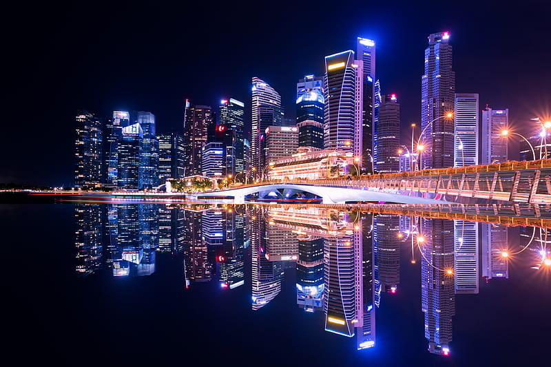 Singapore City Skyline , singapore, world, city, skyline, nature, HD wallpaper