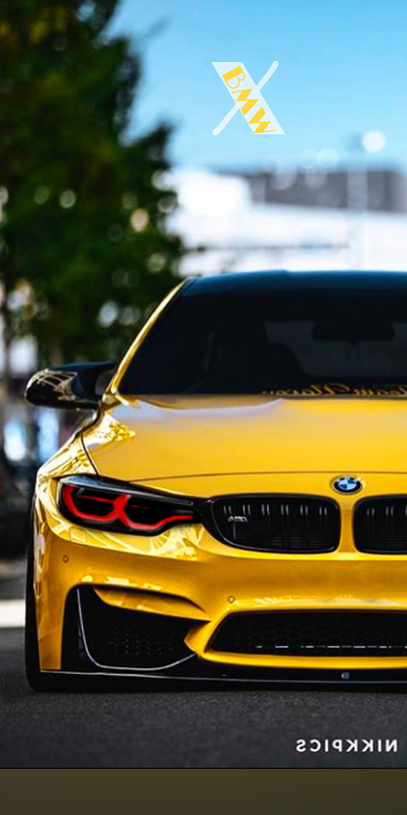 Yellow BMW M4, cars, HD phone wallpaper