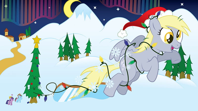 Derpy's Christmas, Christmas, My Little Pony, Friendship is Magic, Derpy, Cartoon, HD wallpaper