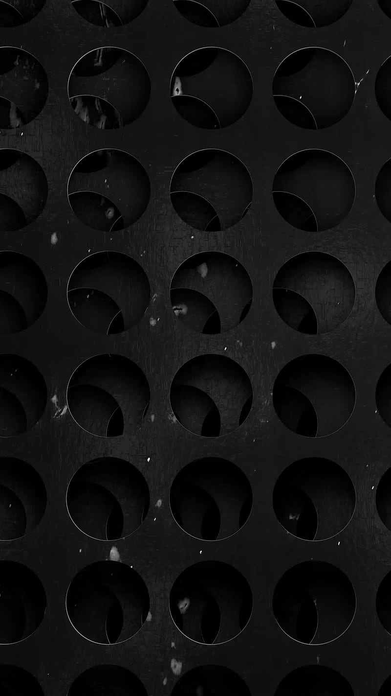 dark holes, 3d, abstract, black, cgi, dark, gloomy, holes, patterns, stone, weird, HD phone wallpaper