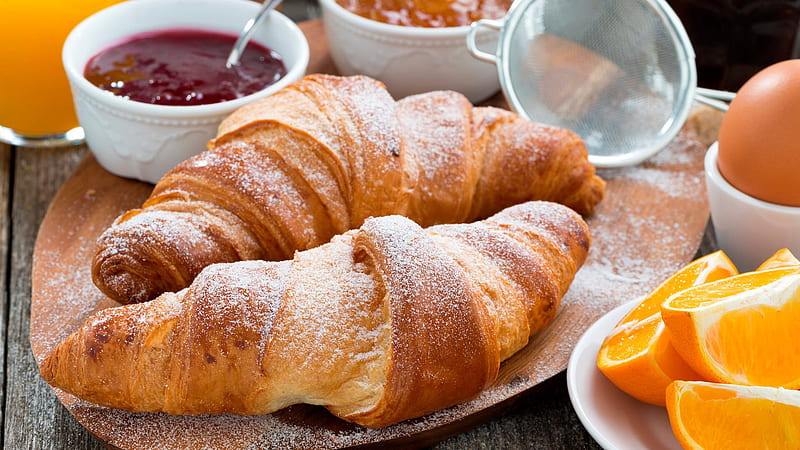 Food, Croissant, Breakfast, Viennoiserie, HD wallpaper