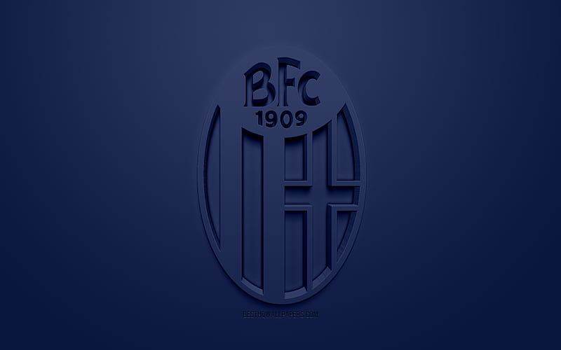 Bologna FC, creative 3D logo, blue background, 3d emblem, Italian football club, Serie A, Bologna, Italy, 3d art, football, stylish 3d logo, HD wallpaper