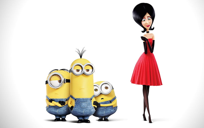 Despicable Me 3 (2017), poster, red, dress, movie, yellow, woman, cute,  minion, HD wallpaper