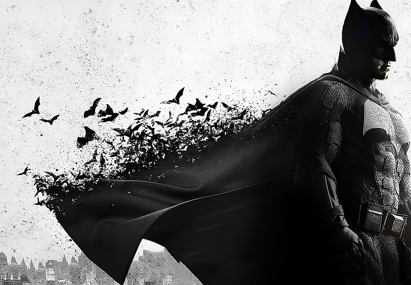 Batman Cape Bats, batman, superheroes, digital-art, artwork, HD wallpaper