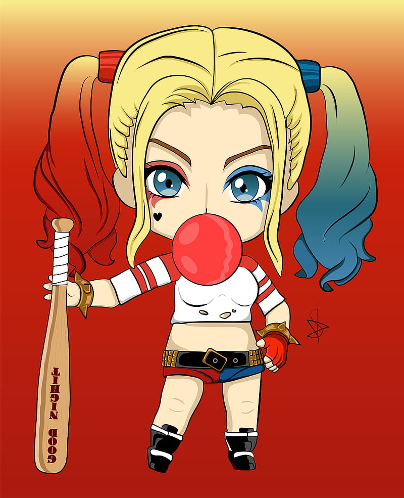 chibi joker and harley quinn