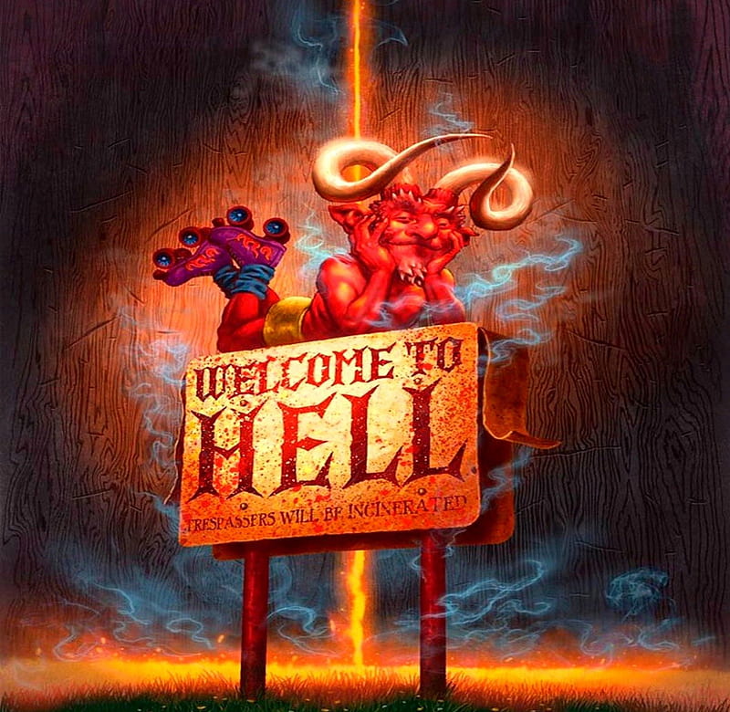 Welcome, dead, colors, color, bonito, hell, funny, devil, HD wallpaper