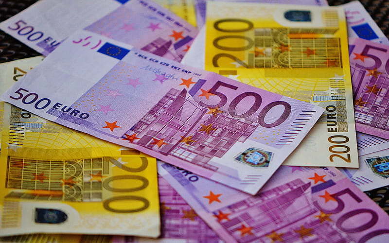 euro banknotes, euro currency, money background, 500 euro, 200 euro, finance, motion blur, european currency, HD wallpaper