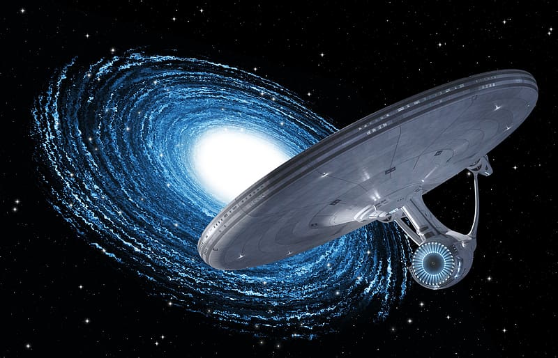 USS Enterprise in Space, enterprise, space, galaxie, ship, HD wallpaper