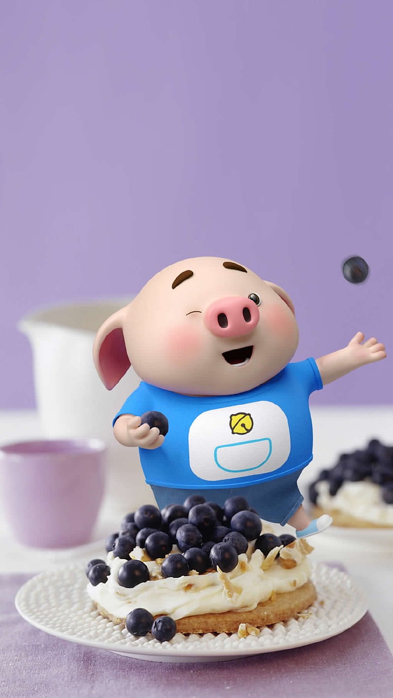 Little pig , cartoon pig, pig p, HD phone wallpaper