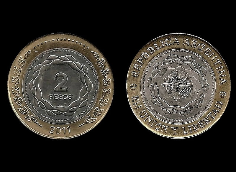 2 Argentine pesos coin from 2011, Argentina, coins, numismatica, pesos, HD wallpaper