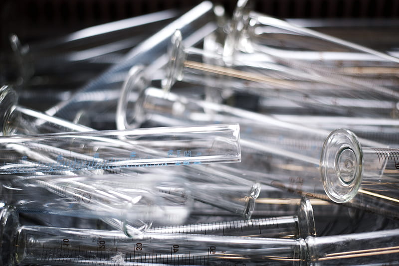 pile of clear measuring test tubes, HD wallpaper