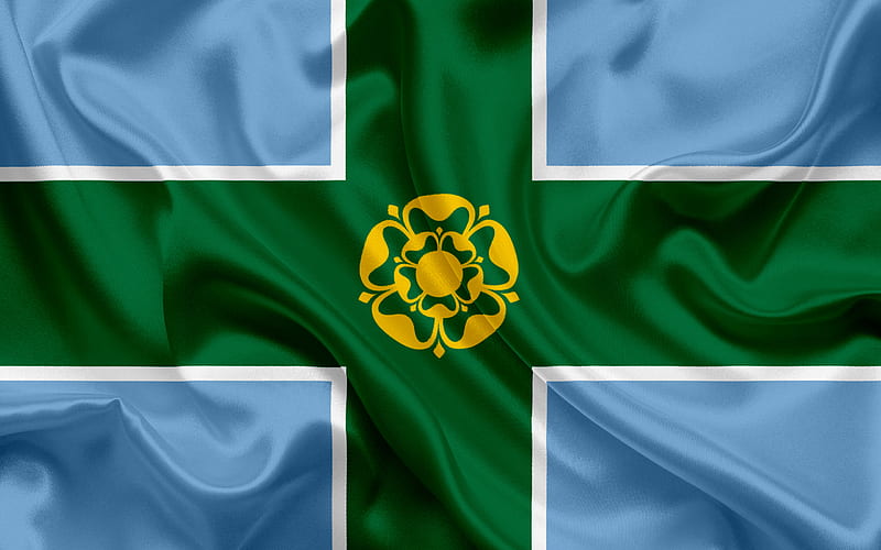 County Derbyshire Flag, England, flags of English counties, Flag of Derbyshire, British County Flags, silk flag, Derbyshire, HD wallpaper