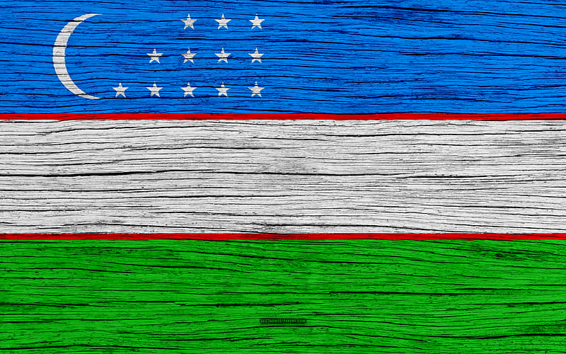 Flag of Uzbekistan Asia, wooden texture, Uzbek flag, national symbols, Uzbekistan flag, art, Uzbekistan, HD wallpaper