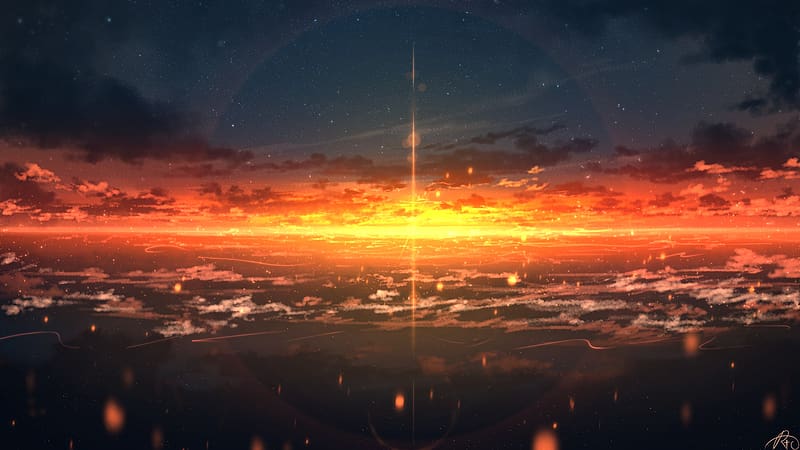 Anime, Sunset, Sky, HD wallpaper | Peakpx