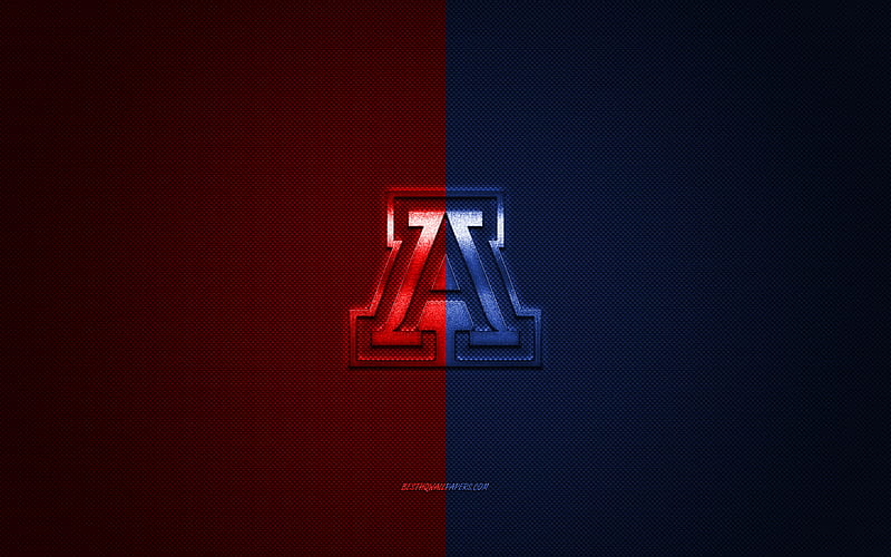 Arizona Wildcats logo, American football club, NCAA, red blue logo, red  blue carbon fiber background, HD wallpaper | Peakpx
