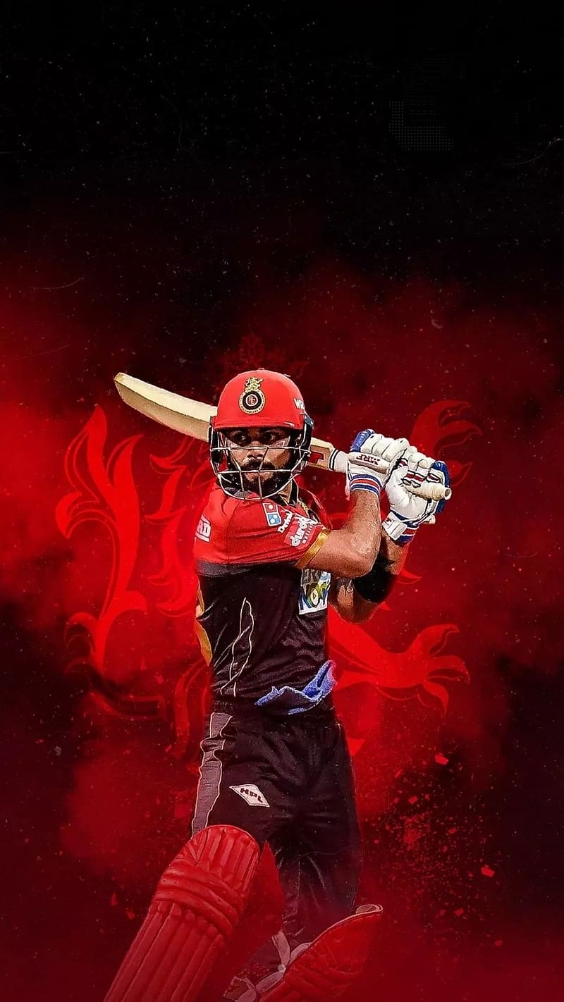 Virat Kohli With Red Background, virat kohli , red background, rcb, cricketer, sports, king kohli, HD phone wallpaper