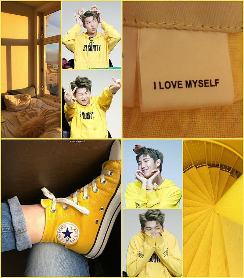 Yellow Joonie, aesthetic, bangtan, bts, bts moodboard, kim namjoon, moodboard, namjoon, namjoon moodboard, rm, HD phone wallpaper