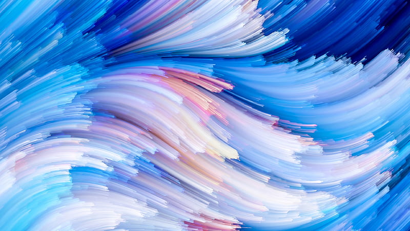 blue and white artistic feather abstract, HD wallpaper