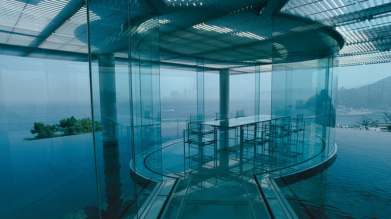 Water Glass Villa - Kengo Kuma, Glass House, HD wallpaper