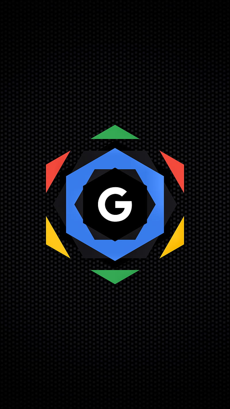 Google, dark, minimalism, abstract, hexagon, portrait display, vertical, HD phone wallpaper