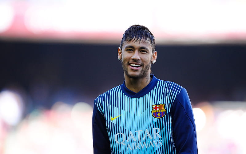 Neymar, football, FC Barcelona, football stadium, training, HD wallpaper