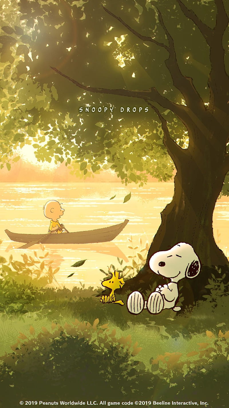 snoopy, forest, caricaturas, HD phone wallpaper