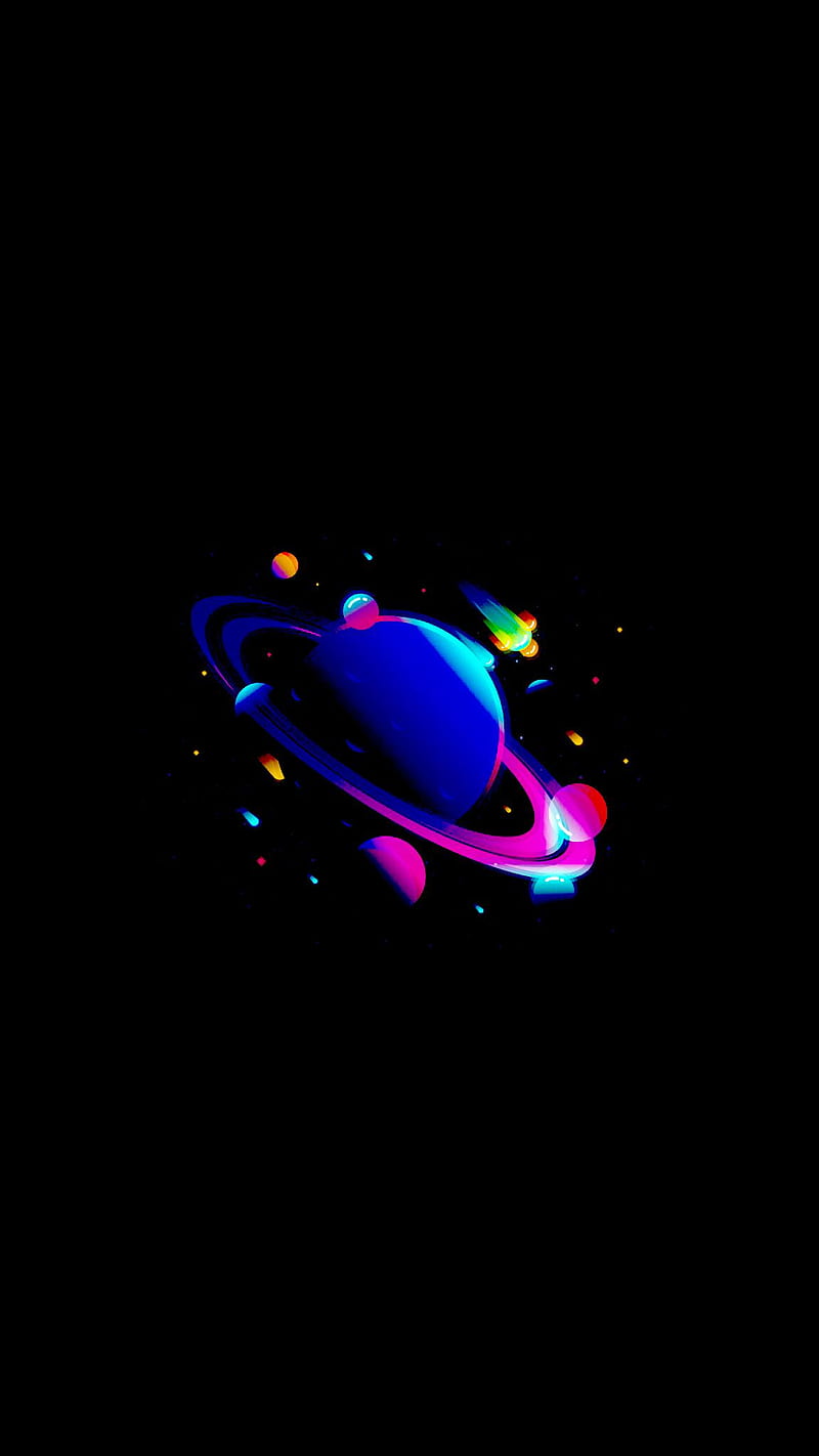 Planet of color, abstract, amoled, black, colorful, dark, galaxy, phone, premium, space, HD phone wallpaper