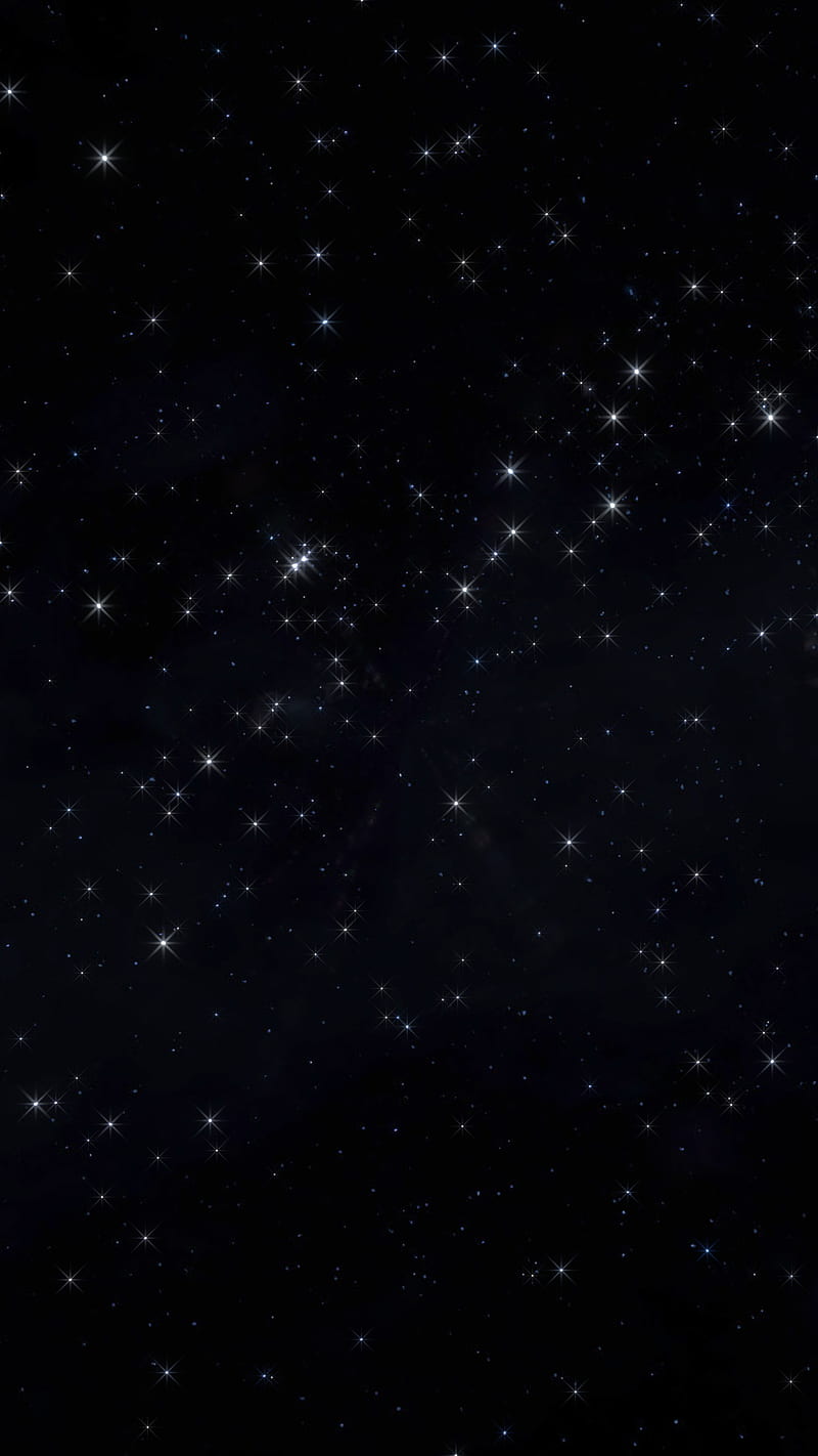 Stars, sky, night, black, dark, space, screen, galaxy, universe, HD phone wallpaper