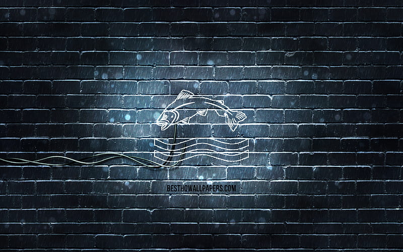 House Tully emblem gray brickwall, Game Of Thrones, artwork, Game of Thrones Houses, House Tully logo, House Tully, neon icons, House Tully sign, HD wallpaper