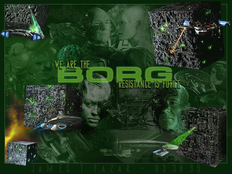 the borg, resistance is futile, aliens, scifi, star trek, HD wallpaper
