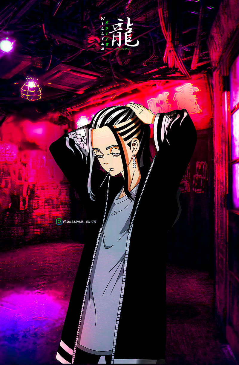 Download Mikey With Pink Light Tokyo Revengers Anime Wallpaper
