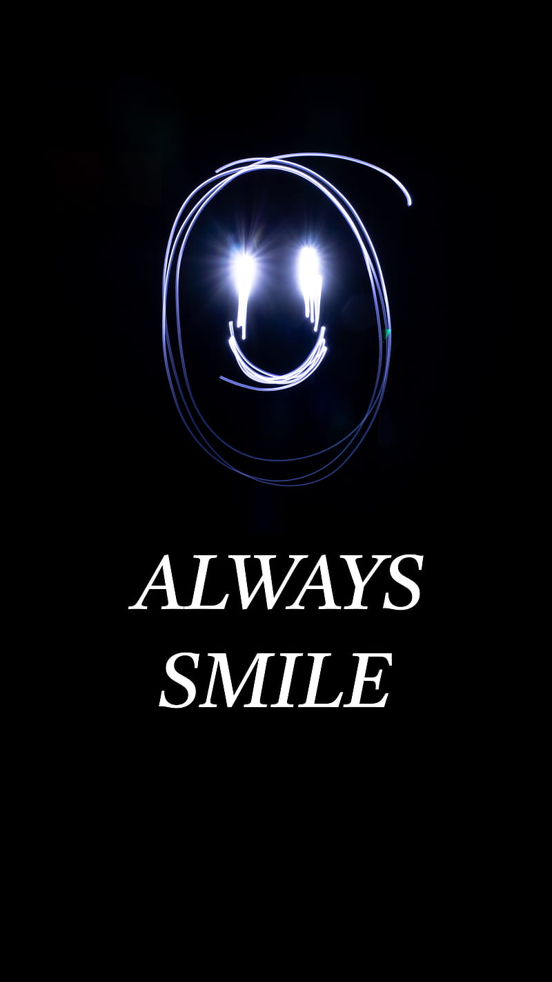 Always Smile, black, face, happy, quotes, saying, smiling, tears, HD phone wallpaper