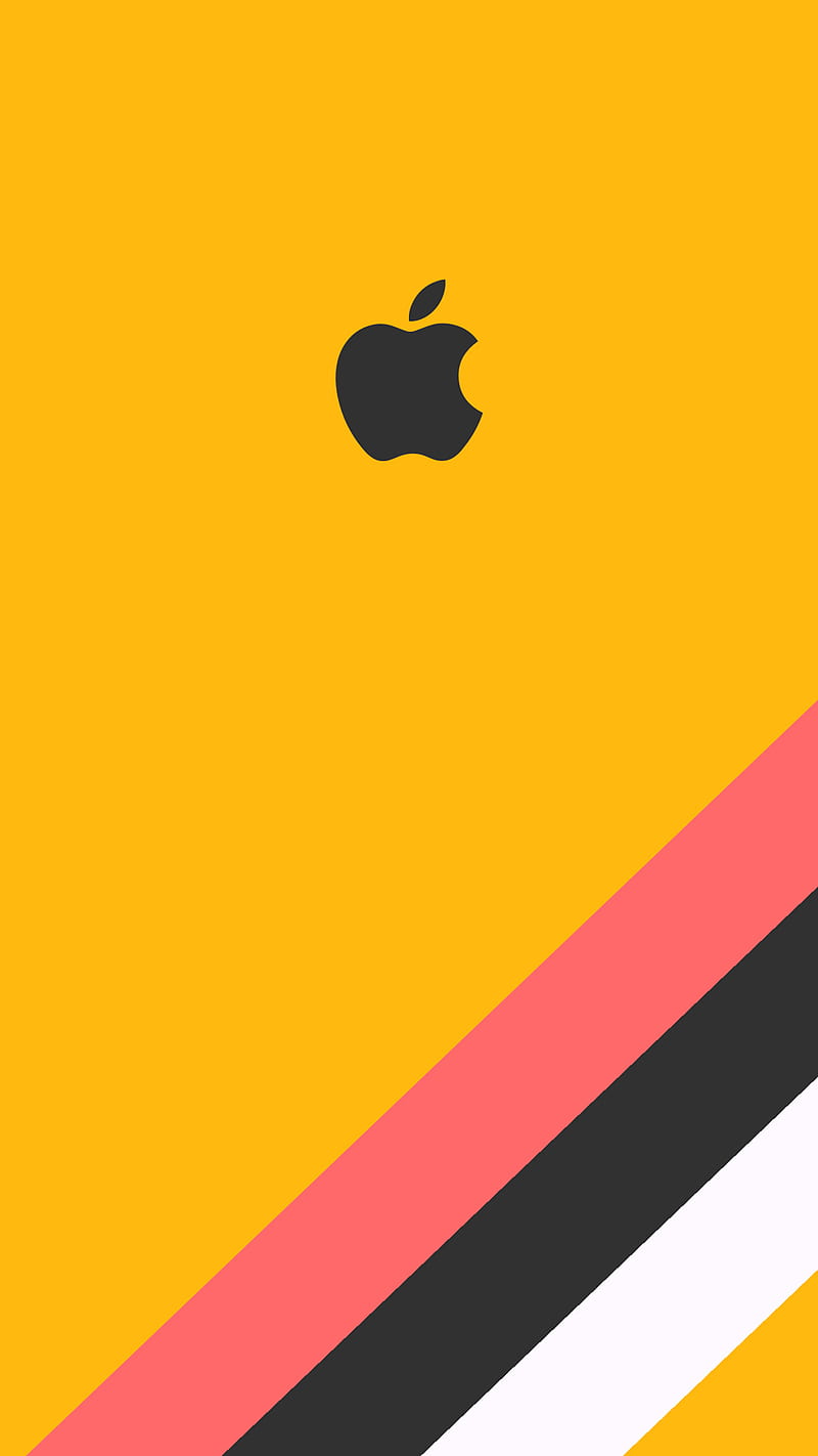 Lines Life , abstract, apple, brand, colors, iphone, logos, mobile, phone, yellow, HD phone wallpaper