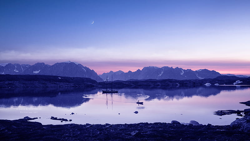 Blue Evening At Lake, lake, evening, nature, HD wallpaper