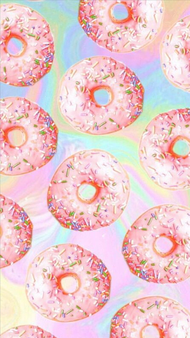 Doughnut, doughnuts, food, pastel, sprinkle, sprinkles, sweets, treats, HD phone wallpaper