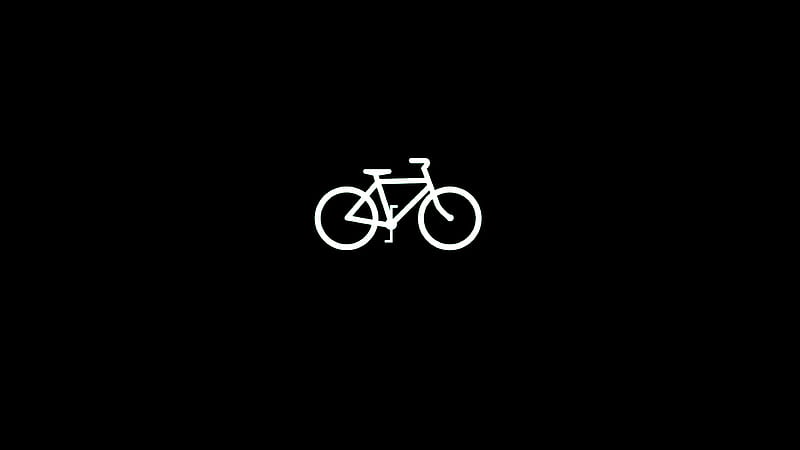 Bicycle Dark Black Minimal , bicycle, dark, black, minimalism, minimalist, HD wallpaper