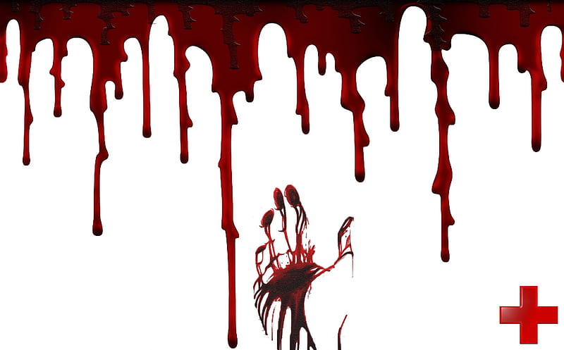 Blood on the wall , red, cold heart, blood drip, drip, blood, A, , true blood, gaming, EnjoyMuff, blood splater, hand, new, red cross, HD wallpaper