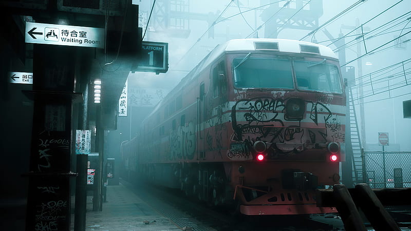 Train Smog Grafitti, train, artist, artwork, digital-art, HD wallpaper