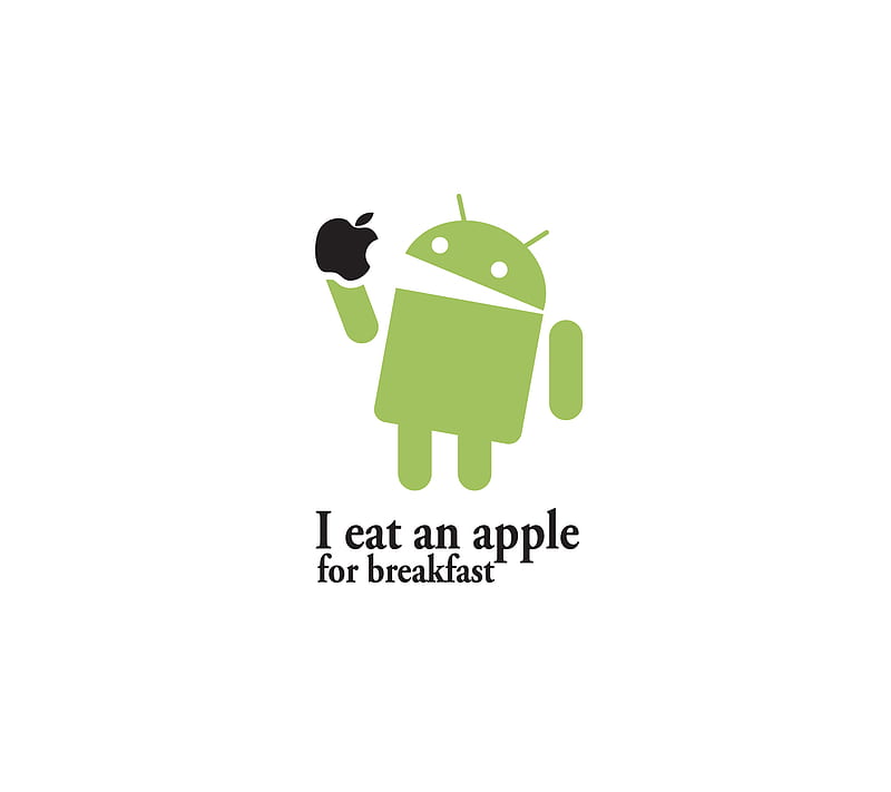 Android Eat An Apple, s4, samsung, HD wallpaper