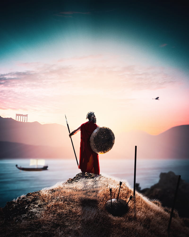 Spartan, 300, fight, greece hq, landscape, leonida, nature, sparta, spears, HD phone wallpaper