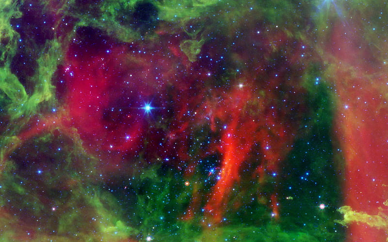 Rosette Nebula, colors, stars, nebula, space, HD wallpaper