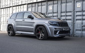 Jeep Grand Cherokee SRT, exterior, gray matte SUV, tuning Grand Cherokee, american cars, Jeep, HD wallpaper