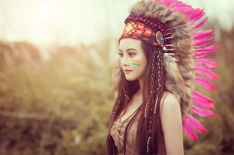 Native American Cosplay, girl, Native, asian, Cosplay, American, HD wallpaper