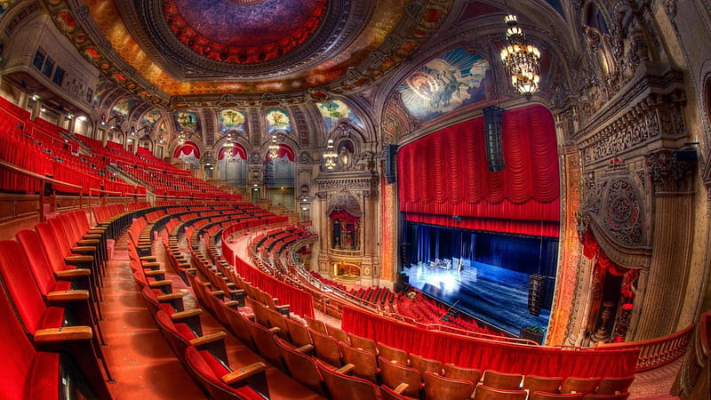 marvelous ornate theater r, seats, stage, r, ornate, theater, HD wallpaper