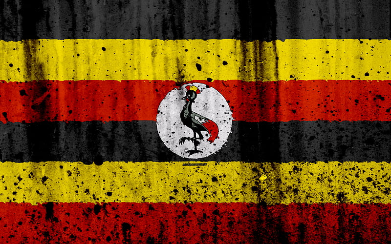 Ugandan flag grunge, flag of Uganda, Africa, Uganda, national symbols, Uganda national flag, HD wallpaper