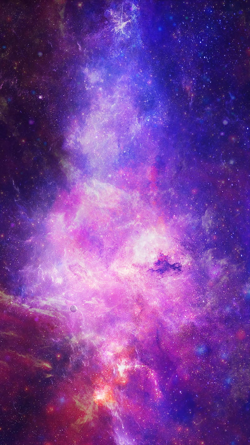 Magical Universe , saturated, bright, stars, galaxy, nebula, space, red, blue, HD phone wallpaper