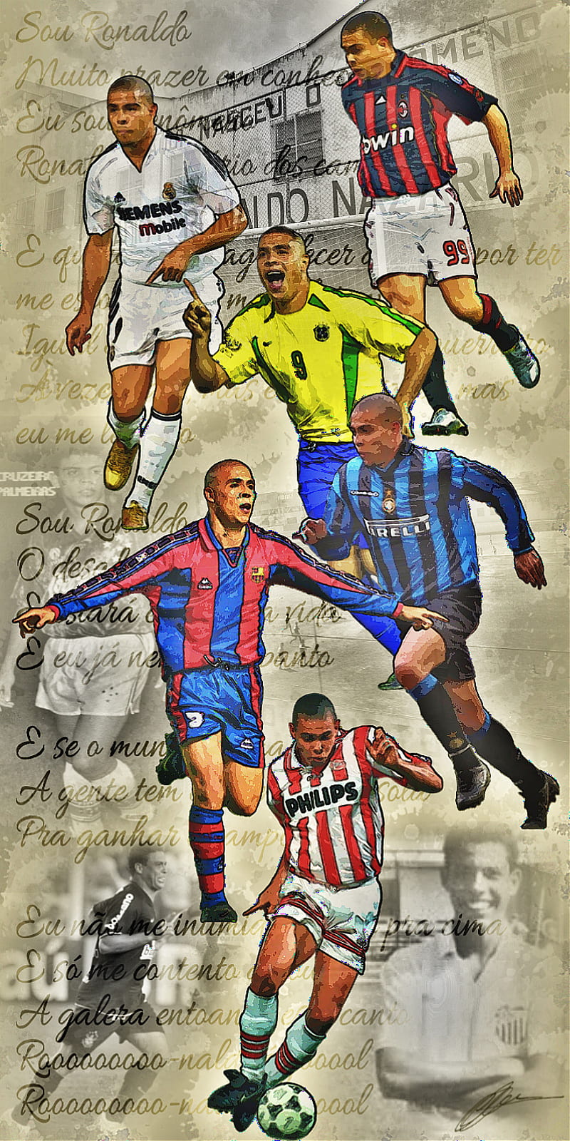 Ronaldo, ac milan, barcelona, brazil, corinthians, cruzeiro, fenomeno, psv, real madrid, HD phone wallpaper